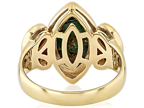 Mohave Multi Color Turquoise 18k Yellow Gold Over Sterling Silver Ring - Size 10