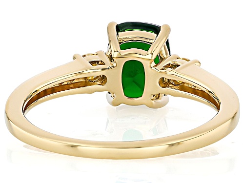 1.22ct Chrome Diopside with 0.28ctw Yellow & White Zircon 18k Gold Over Silver Ring - Size 7