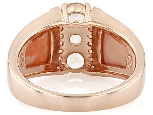 .77ctw Morganite with Pink Mother-Of-Pearl & .30ctw White Zircon 18k Rose Gold Over Silver Ring - Size 10