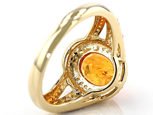 2.27ct Oval Mandarin Garnet With .17ctw Round White & .14ctw Yellow Diamonds 14k Yellow Gold Ring - Size 7