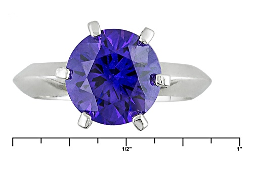 4.59ct Round Lab Created Purple Yag Solitaire Sterling Silver Ring - Size 9