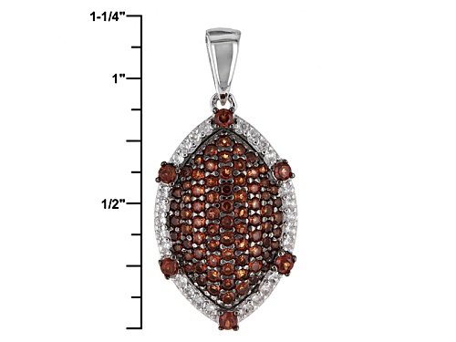 1.59ctw Round Vermelho Garnet™ With .34ctw White Zircon Sterling Silver Pendant With Chain