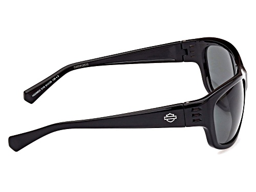 Harley Davidson Shiny Black/ Green Polarized Lens Sunglasses