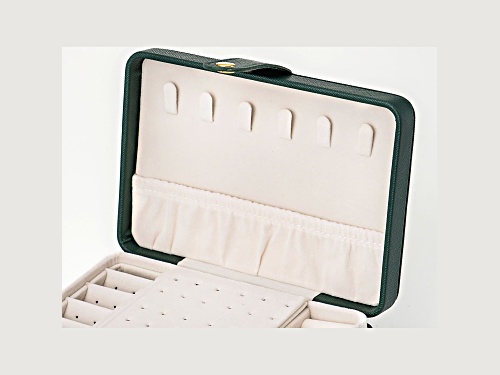 Green 3 Layer Jewelry Box appx 6.7x4.7x3.14