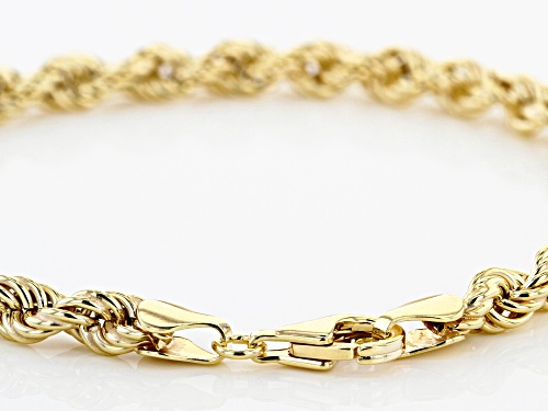 18K Yellow Gold Over Sterling Silver Set of 2 5.9MM Byzantine and 4.4MM Rope Link Bracelets - Size 8
