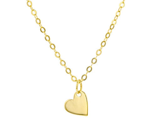 10K Yellow Gold Set of 2 Heart and Cut-Out Bar 13 and 16 Inch Necklace
