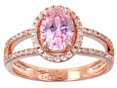 Bella Luce® 2.61ctw Pink And White Diamond Simulants Eterno™ Rose Ring With Band (1.73ctw DEW) - Size 5