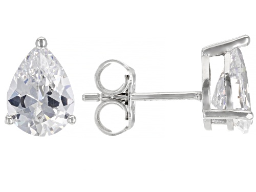 Bella Luce® 6.44ctw White Diamond Simulant Rhodium Over Sterling Silver Earring Set(3.90ctw DEW)