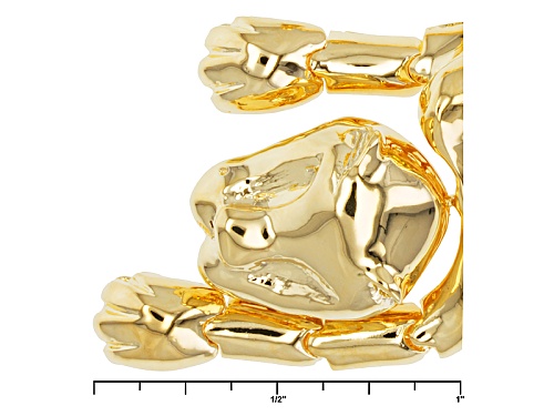 Moda Al Massimo® 18k Yellow Gold Over Bronze Panther Bracelet - Size 7.75