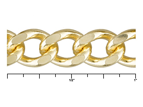 Moda Al Massimo® 18k Yellow Gold Over Bronze Diamond Cut Curb Link 34 Inch Necklace - Size 34