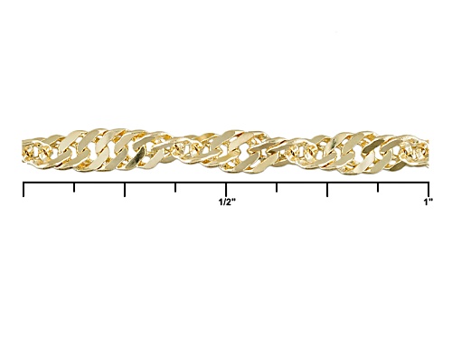 Moda Al Massimo® 18k Yellow Gold Over Bronze Singapore 28 Inch Chain Necklace - Size 28
