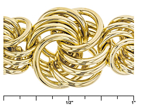 Moda Al Massimo® 18k Yellow Gold Over Bronze Rosetta 8 Inch Bracelet - Size 8