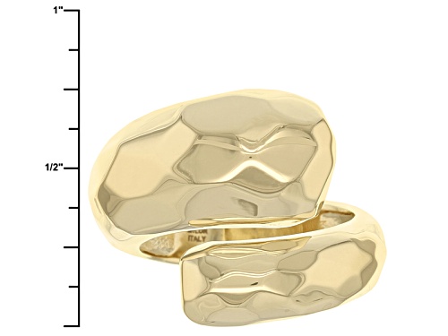 Moda Al Massimo® 18k Yellow Gold Over Bronze Hammered Polished Bypass Ring - Size 5