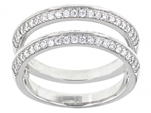 Bella Luce® Esotica™ Neon Apatite And White Diamond Simulants Rhodium Over Silver Ring With Guard - Size 7
