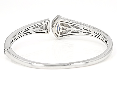Bella Luce ® Esotica™ 9.84ctw Tanzanite And White Diamond Simulants Rhodium Over Silver Bangle - Size 8