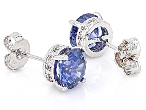 Bella Luce® Esotica™ 12.29ctw Tanzanite And Diamond Simulants Rhodium Plated Ottone Set
