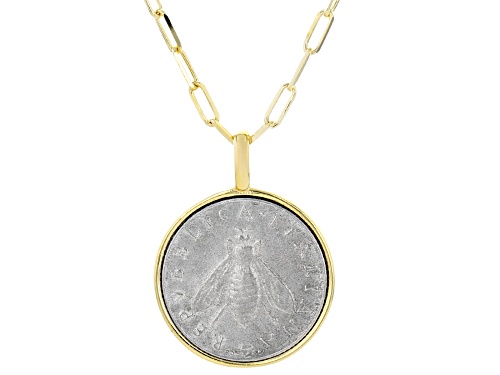 Bella Luce® Italia 0.22ctw Black Spinel Eterno™ Yellow And 2 Lira Bee Coin Necklace Set - Size 18