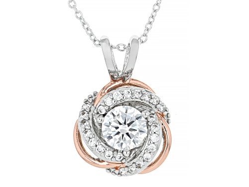 Bella Luce® Ottone 3.27ctw White Diamond Simulant Rhodium And 18k Rose Gold Over Brass Jewelry Set