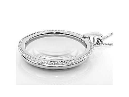 Bella Luce® 0.81ctw White Diamond Simulant Rhodium Over Brass Magnifying Lens Necklace