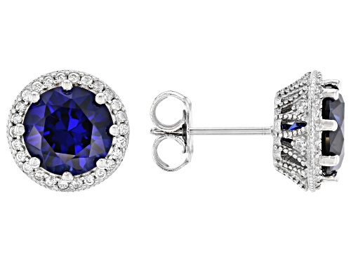 Bella Luce® Lab Ruby With Lab Sapphire & Diamond Simulants Rhodium Over Silver Earrings Set
