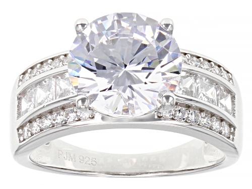 Bella Luce® 8.60ctw White Diamond Simulant Rhodium Over Sterling Silver 2 Ring Set(5.21ctw DEW) - Size 10