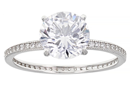Bella Luce® 7.53ctw White Diamond Simulant Rhodium Over Sterling Silver Ring Set(4.56ctw DEW) - Size 8