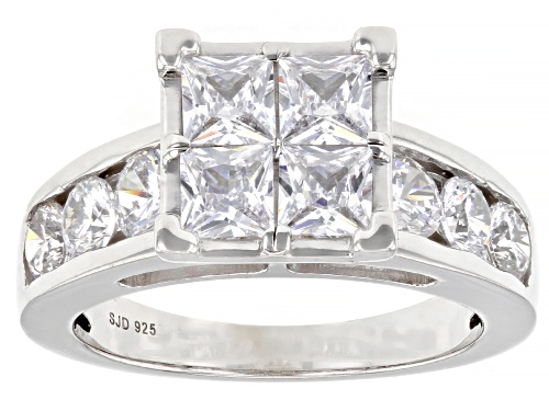 Bella Luce® 6.20ctw White Diamond Simulant Rhodium Over Sterling Silver Ring With Band(3.76ctw DEW) - Size 10