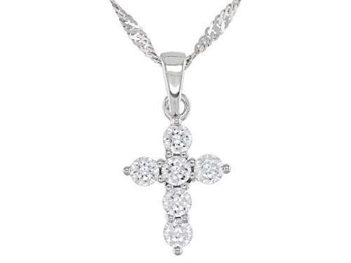 Bella Luce ® 4.08ctw Rhodium Over Silver Cross Ring, Earring, and Pendant With Chain Set