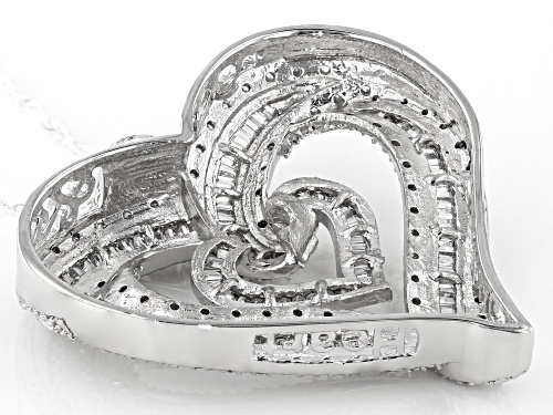 Bella Luce ® 1.77ctw Rhodium Over Sterling Silver Heart Pendant With Chain (1.05ctw DEW)