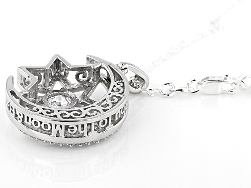 Bella Luce® 3.09ctw Rhodium Over Sterling Silver Moon and Star Pendant With Chain (1.45ctw DEW)