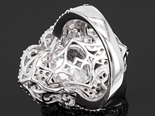 Bella Luce ® 10.45ctw Cushion Amkor Cut And Round Rhodium Over Sterling Silver Ring - Size 5