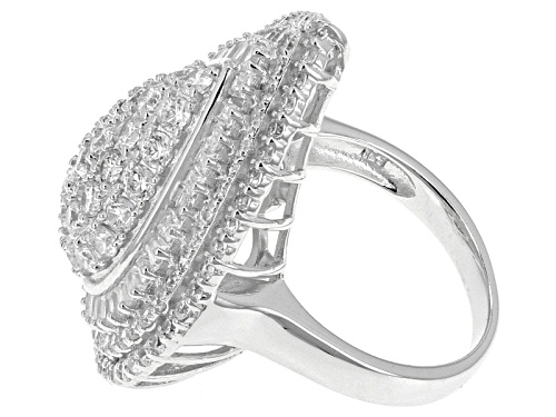 Bella Luce ® 5.71ctw Round And Baguette Rhodium Over Sterling Silver Ring - Size 5