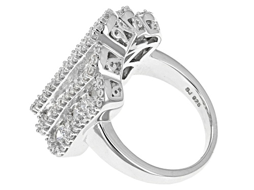 Bella Luce ® 5.70ctw Diamond Simulant Round Rhodium Over Sterling Silver Ring (2.24ctw Dew) - Size 5