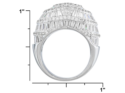Bella Luce ® 11.58ctw Diamond Simulant Rhodium Over Sterling Silver Heart Ring (7.92ctw Dew) - Size 5
