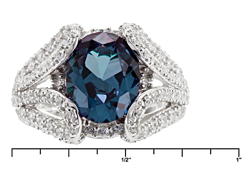 Bella Luce ® 5.82ctw Alexandrite And White Diamond Simulants Rhodium Over Sterling Silver Ring - Size 7
