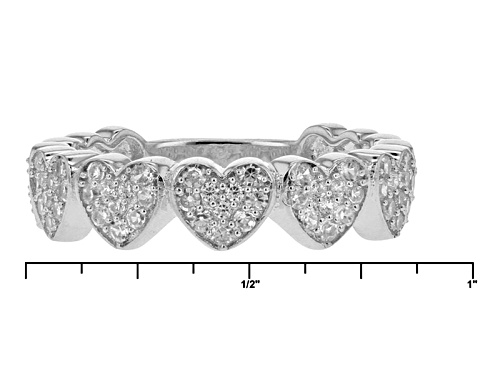Bella Luce ® 1.53ctw Diamond Simulant Round Rhodium Over Sterling Silver Heart Ring (.76ctw Dew) - Size 9