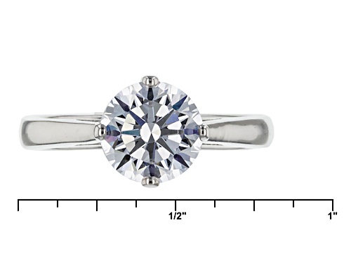 Bella Luce ® 4.91ctw Diamond Simulant Rhodium Over Sterling Silver Ring With 2 Bands (2.82ctw Dew) - Size 10