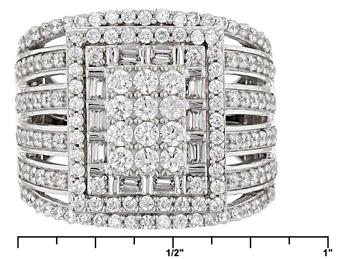 Bella Luce ® 2.98ctw Diamond Simulant Rhodium Over Sterling Silver Ring (1.43ctw Dew) - Size 7