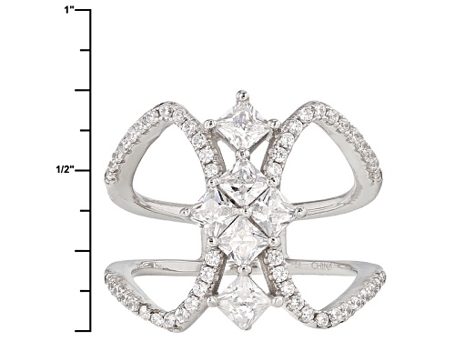 Bella Luce ® .60ctw Rhodium Over Sterling Silver Ring (.30ctw Dew) - Size 5