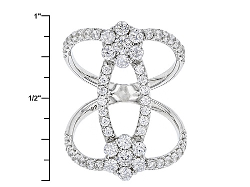 Bella Luce ® 1.10ctw Diamond Simulant Rhodium Over Sterling Silver Ring (1.08ctw Dew) - Size 7