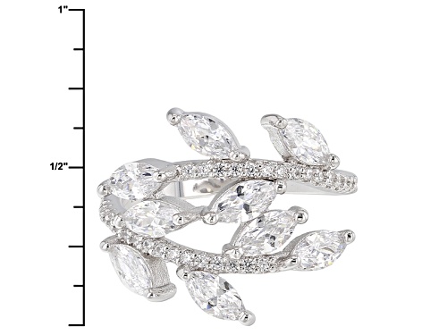 Bella Luce ® 4.23ctw Diamond Simulant Rhodium Over Sterling Silver Ring(2.55ctw Dew) - Size 7