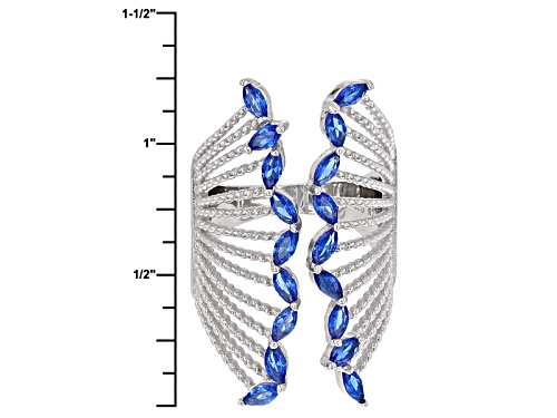 Bella Luce ® 2.70ctw Blue Sapphire Simulant Rhodium Over Sterling Silver Ring - Size 6