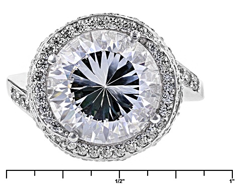 Bella Luce ® 13.23ctw Dillenium Cut Rhodium Over Sterling Silver Ring (8.44ctw Dew) - Size 12