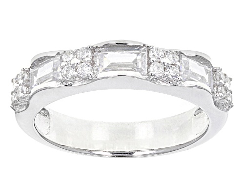 Bella Luce ® 6.11ctw Dillenium White Diamond Simulant Rhodium Over Sterling Silver Ring With Band - Size 10