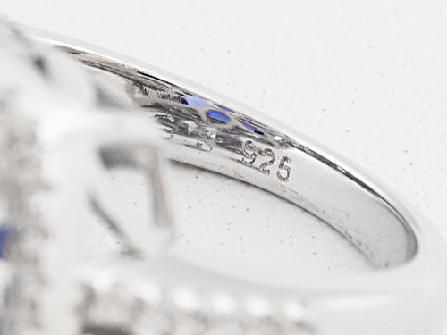 Bella Luce® Esotica ™ 24.68ctw Tanzanite & Diamond Simulants Rhodium Over Silver Ring - Size 5