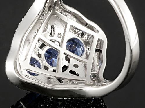 Bella Luce ® Esotica ™ 2.59ctw Tanzanite & White Diamond Simulants Rhodium Over Silver Ring - Size 5