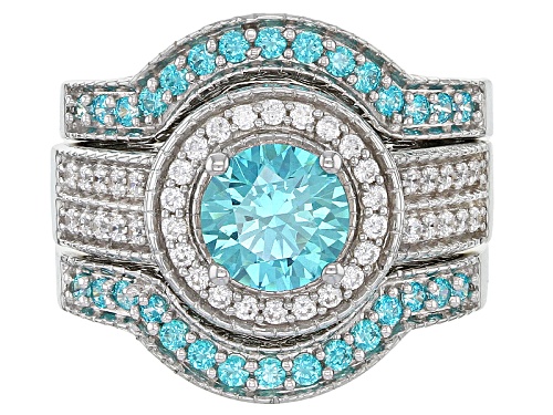Bella Luce ® 3.94ctw Rhodium Over Silver Ring With Bands With Mint Swarovski ® Zirconia - Size 8