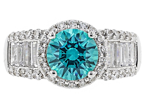 Bella Luce ® 5.71ctw Rhodium Over Sterling Silver Ring With Mint Swarovski ® Zirconia - Size 7
