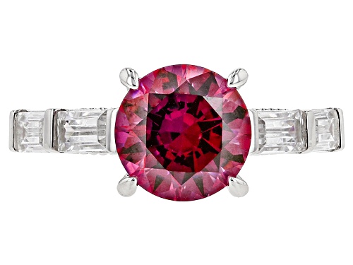 Bella Luce ® 8.49ctw Rhodium Over Sterling Silver Ring With Red Swarovski ® Zirconia - Size 7
