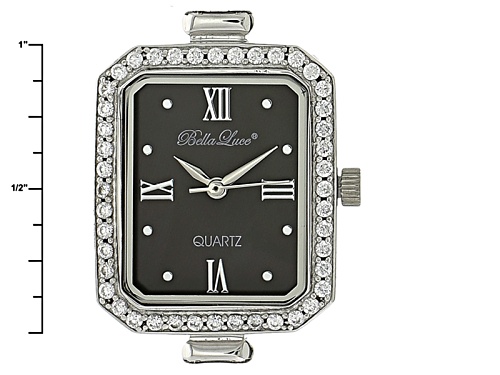 Bella Luce ® Ladies Round And Oval Diamond Simulant 13.5 Ctw Sterling Silver Black Mop Dial Watch